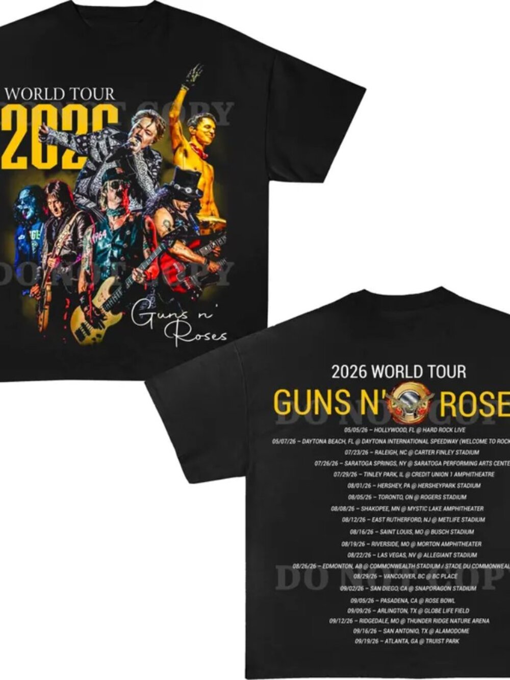 Guns'n Roses World Tour 2026 T-shirt
